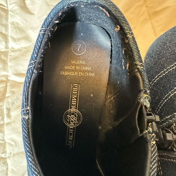 Vintage premier collection women's heels square toe denim low ankle sz 7 Y2K - Picture 8 of 12